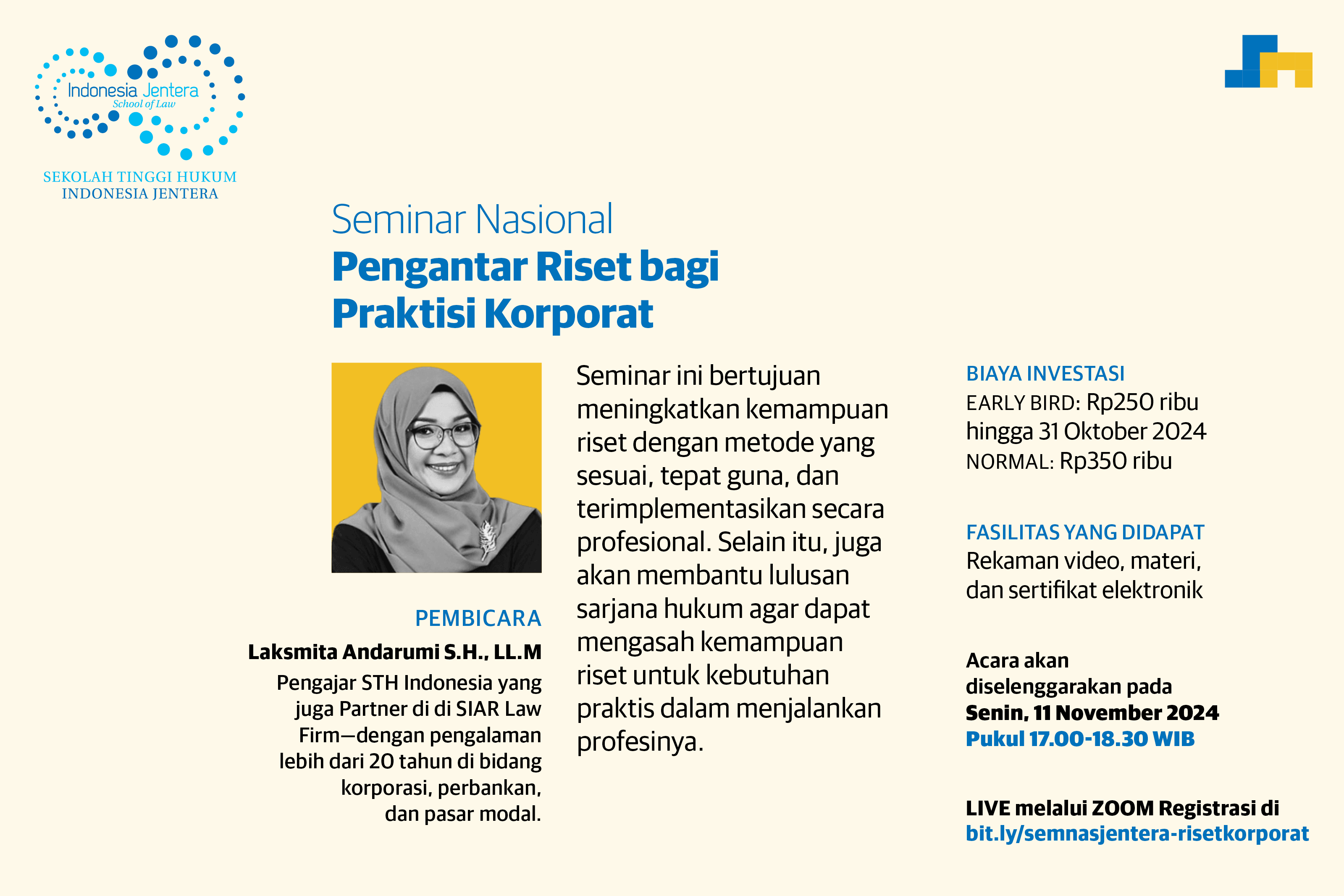 Seminar Nasional Pengantar Riset bagi Praktisi Korporat